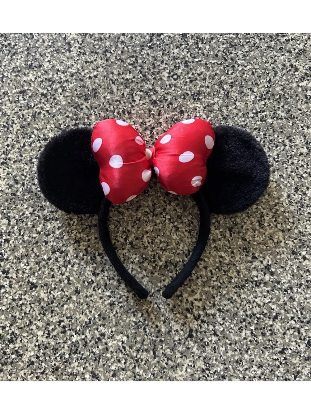 Disney Parks Minnie Mouse Ears Headband Red Polka Dot Bow Classic Plush